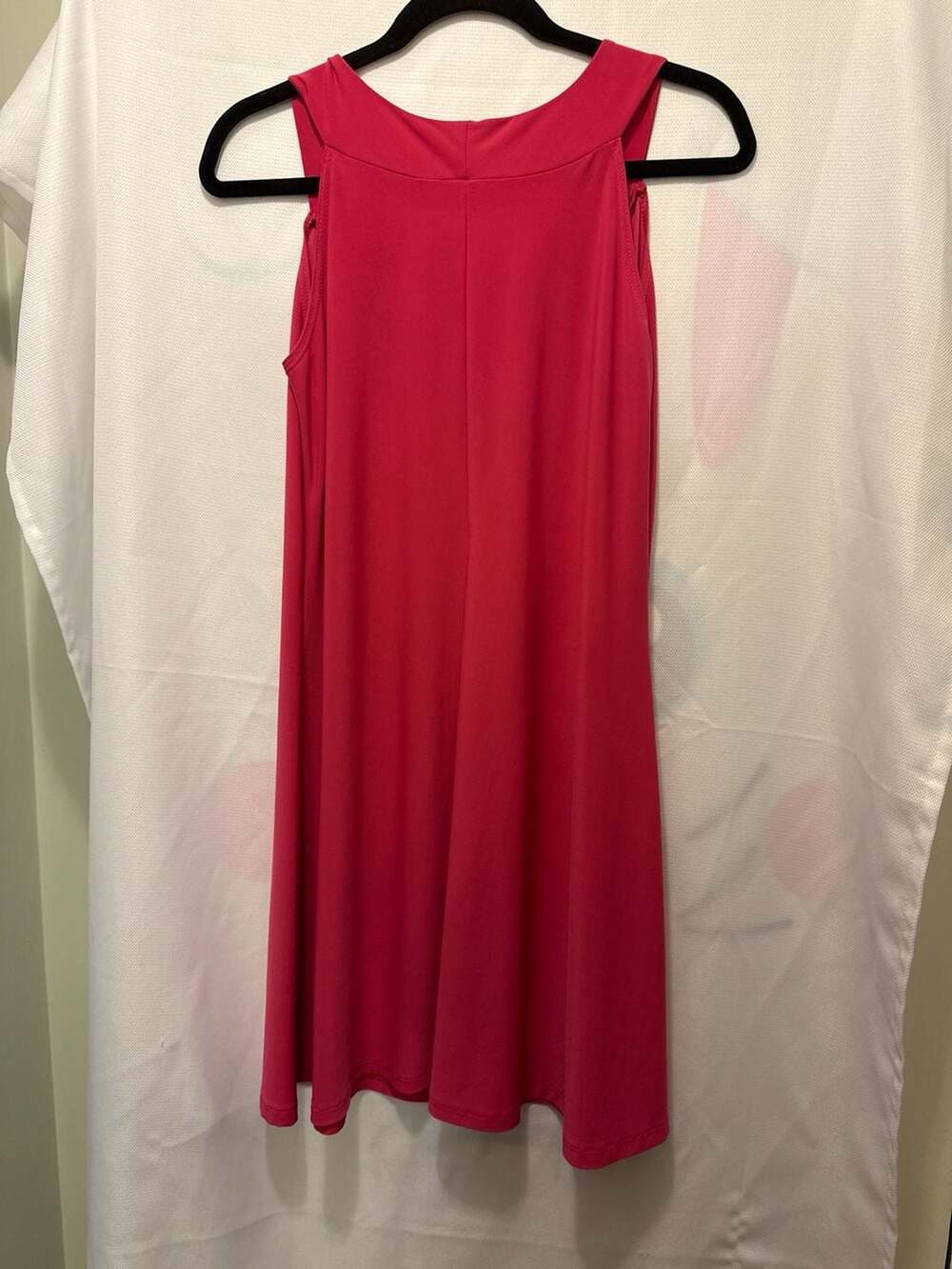 Ellen Parker Sleeveless A-Line Knit Trap Dress in Magenta - Picture 5 of 5